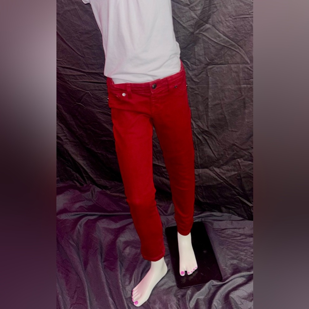 Cat & Jack Girls Red Super Stretch Jeggings | Size 8 | Skinny Pants